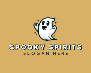 Smiling Halloween Ghost logo design