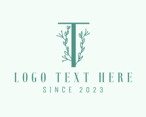 Vine Plant Letter T logo