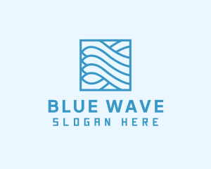 Water Wave Square logo design