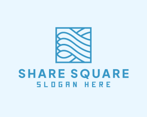 Water Wave Square logo design