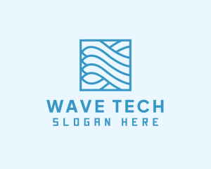 Water Wave Square logo design