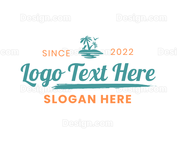 Tropical Beach Wordmark Logo