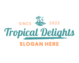 Tropical Beach Wordmark logo design