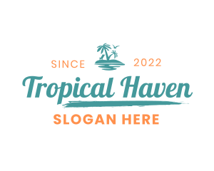 Tropical Beach Wordmark logo design