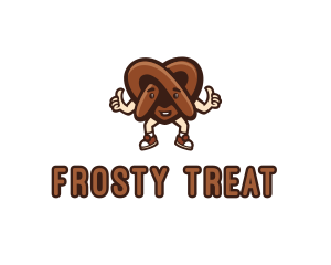 Pretzel Thumb Cartoon logo design