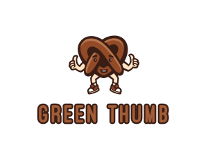 Pretzel Thumb Cartoon logo design