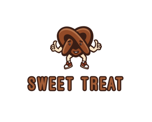 Pretzel Thumb Cartoon logo design