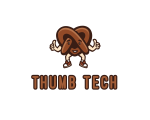Pretzel Thumbs Up Cartoon logo design