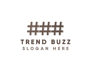 Brown Hashtag Fence logo design