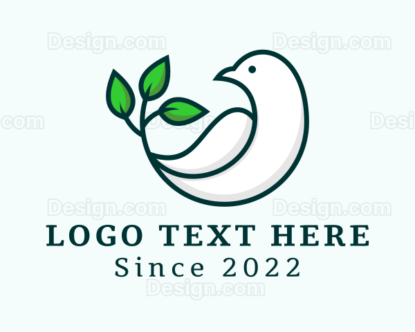 Peace Leaf Dove Religion Logo