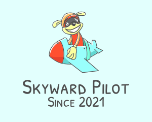 Dog Airplane Pilot  logo