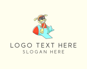 Dog Airplane Pilot Travel logo