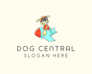 Dog Airplane Pilot Travel logo design