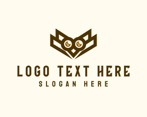 Geometric Owl Head logo