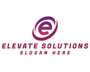 Digital Tech Letter E logo design