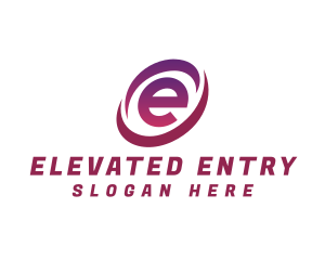 Digital Tech Letter E logo design