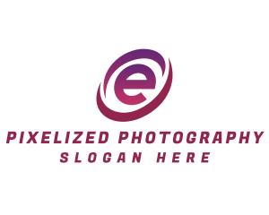 Digital Tech Letter E logo design