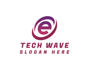 Digital Tech Letter E logo design