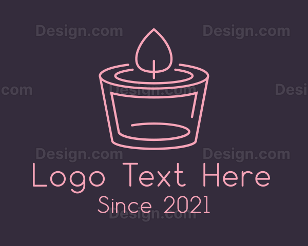 Pink Candle Flame Logo