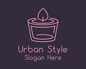 Pink Candle Flame Logo