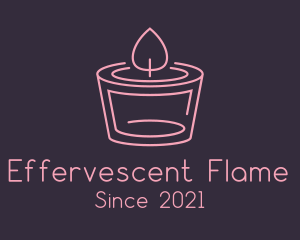 Pink Candle Flame logo design