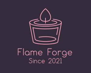 Pink Candle Flame logo design