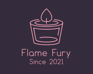 Pink Candle Flame logo design