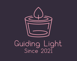 Pink Candle Flame logo design