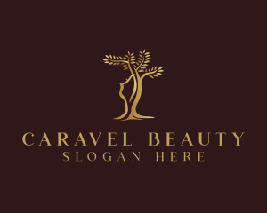 Botanical Beauty Tree Woman logo design