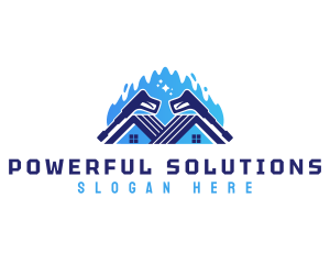 Pressure Washer Roof Maintenance logo design