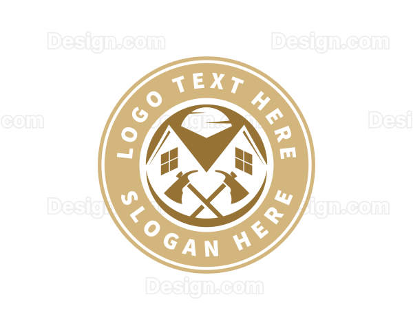 Roofing Axe Woodwork Logo