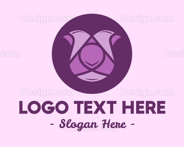 Purple Tulip Flower Logo