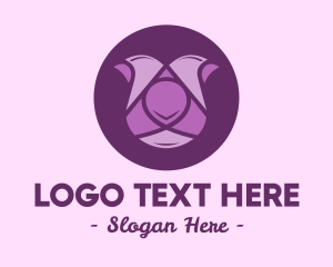 Purple Tulip Flower logo design