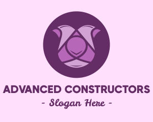 Purple Tulip Flower logo design