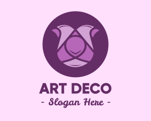 Purple Tulip Flower logo design