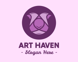 Purple Tulip Flower logo design