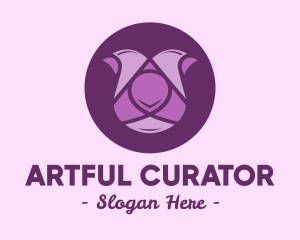 Purple Tulip Flower logo design