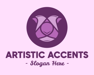 Purple Tulip Flower logo design