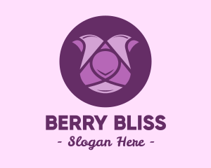 Purple Tulip Flower logo design