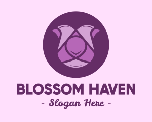 Purple Tulip Flower logo