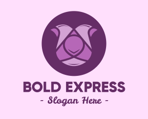 Purple Tulip Flower logo design