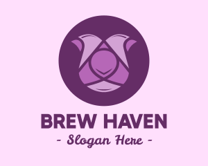 Purple Tulip Flower logo design