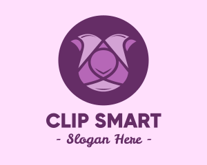 Purple Tulip Flower logo design