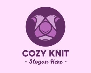 Purple Tulip Flower logo design