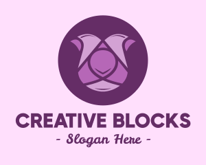 Purple Tulip Flower logo design