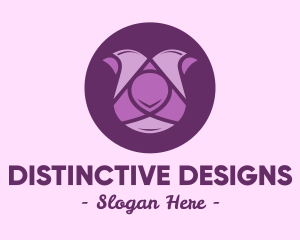 Purple Tulip Flower logo design