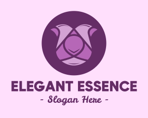 Purple Tulip Flower logo design