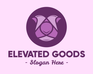 Purple Tulip Flower logo design