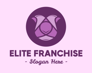 Purple Tulip Flower logo design