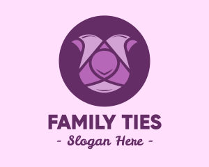 Purple Tulip Flower logo design